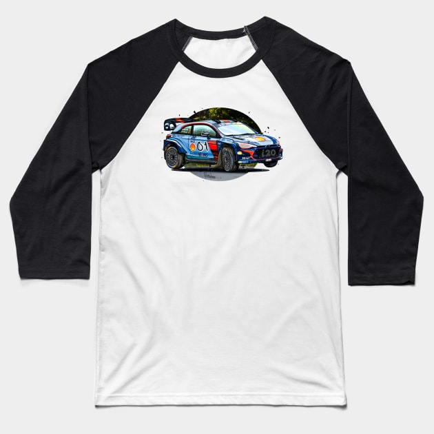 Hyundai i20 WRC - Thierry Neuville Baseball T-Shirt by Mario Ramos Rally Art